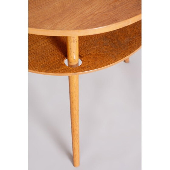 Image 1 of Table d'appoint vintage en chêne, Tchécoslovaquie 1950