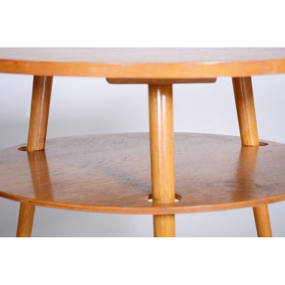 Image 1 of Table d'appoint vintage en chêne, Tchécoslovaquie 1950