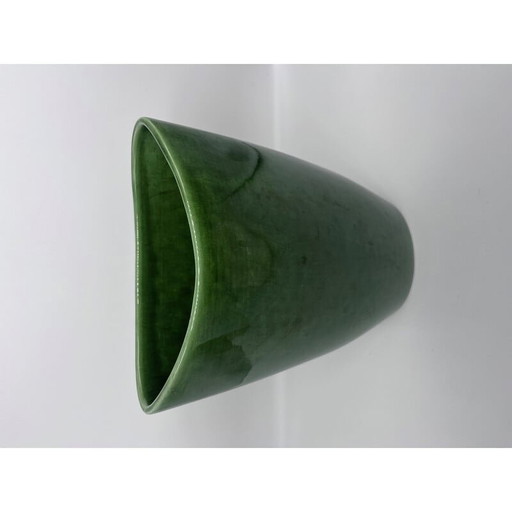 Paire de vases vintage en céramique émaillée, 1980