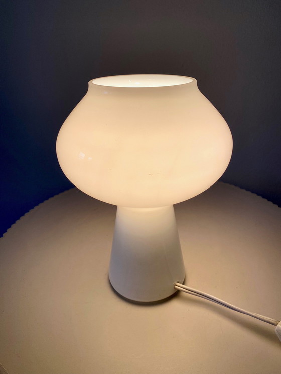 Image 1 of Rare petite lampe de table 'Fungo' italienne blanche des années 1950 par Massimo Vignelli pour Venini