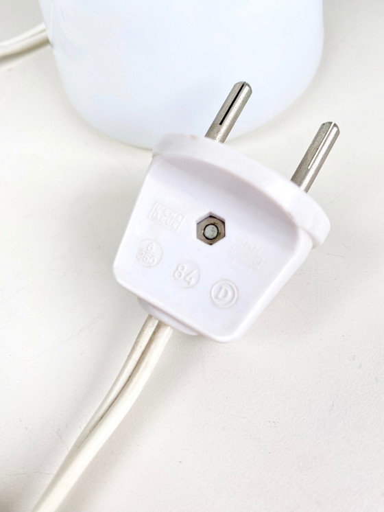 Image 1 of Rare petite lampe de table 'Fungo' italienne blanche des années 1950 par Massimo Vignelli pour Venini