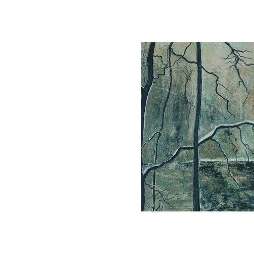 Lithographie vintage sur papier tissé de Bernard Gantner, 1970