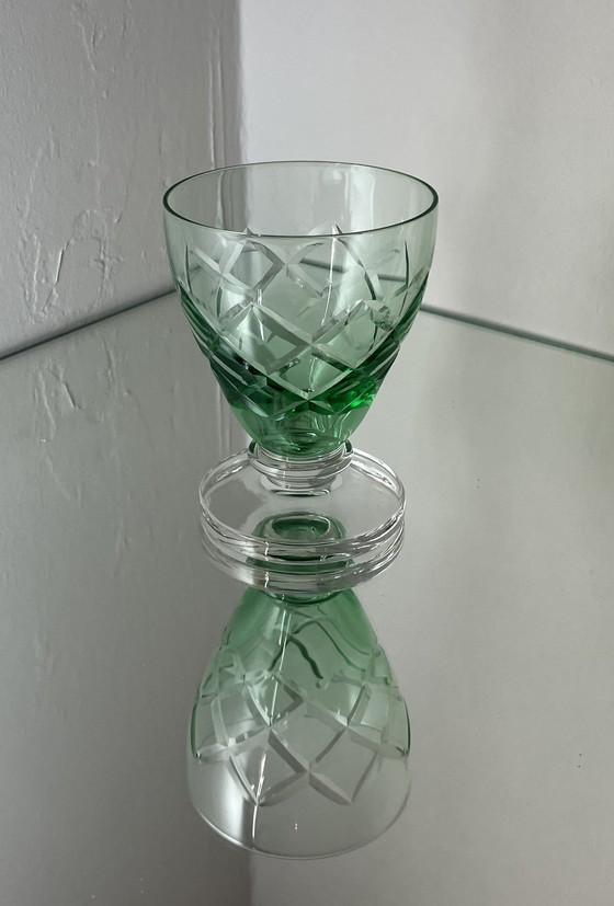 Image 1 of Magnifiques verres en cristal vert