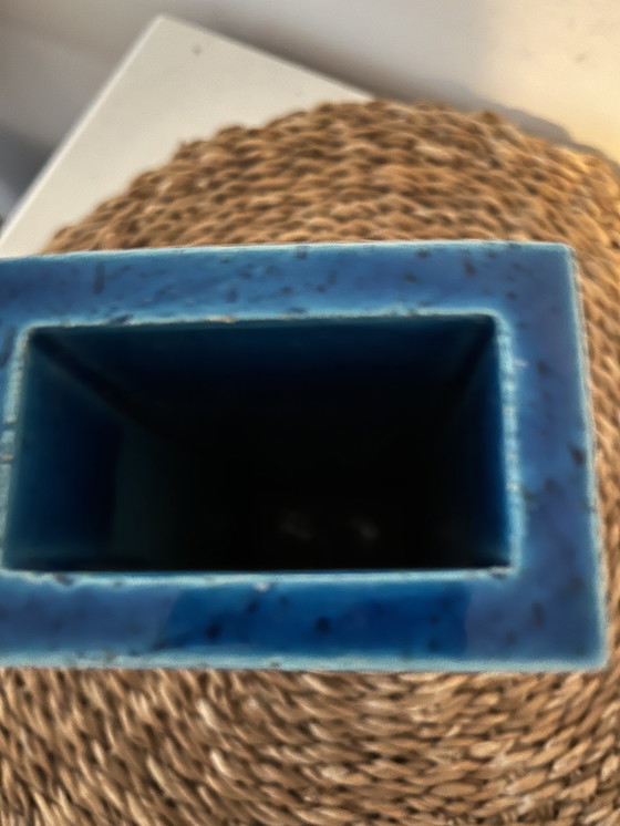 Image 1 of Bitossi Vase, Céramique Bleu Et Blanc, Signé