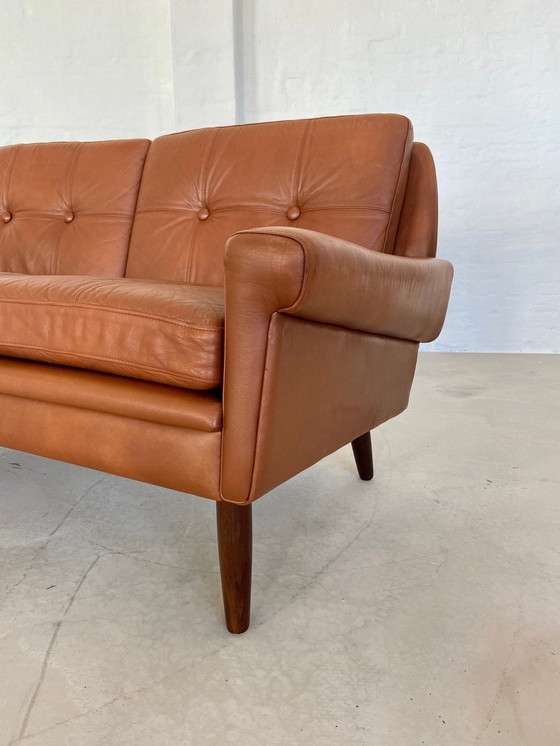 Image 1 of Vintage Danish Retro Svend Skipper 2 Person Sofa In Cognac Leather 1970S