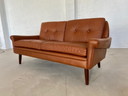 Vintage Danish Retro Svend Skipper 2 Person Sofa In Cognac Leather 1970S