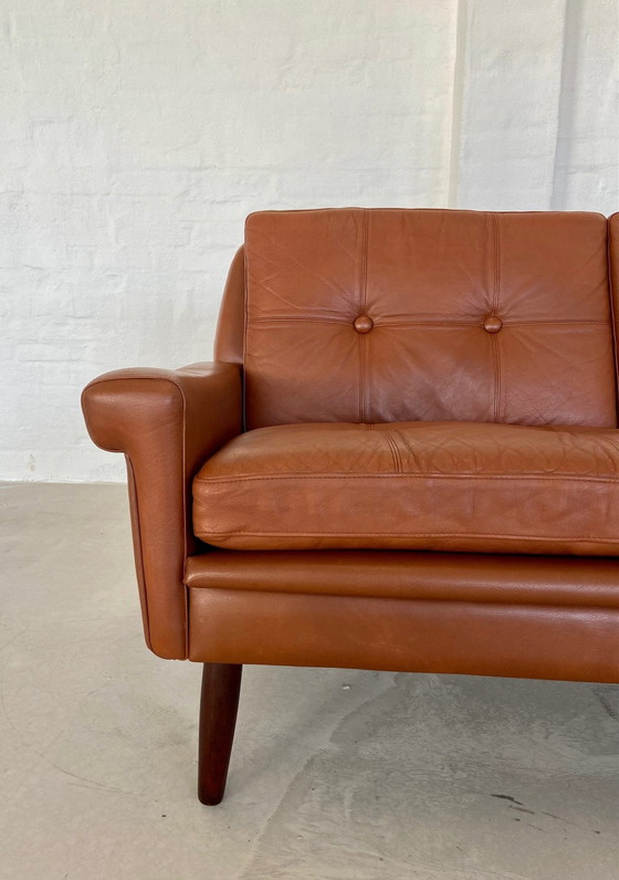 Image 1 of Vintage Danish Retro Svend Skipper 2 Person Sofa In Cognac Leather 1970S
