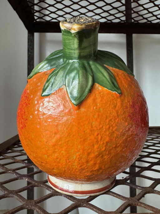 Pichet vintage en poterie en forme d'orange
