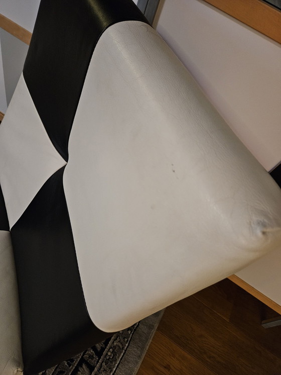 Image 1 of Hilberts Black White Chair Leather