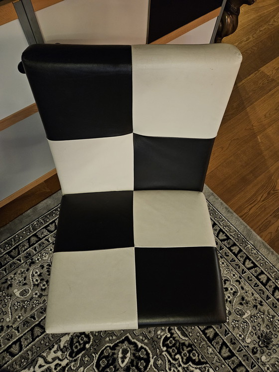 Image 1 of Hilberts Black White Chair Leather