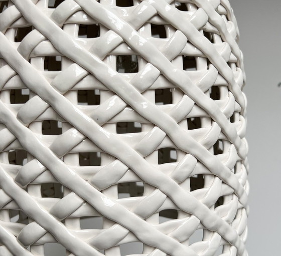 Image 1 of Pols Potten Lampe suspendue en porcelaine tissée (nouvelle et par pièce), après 2000
