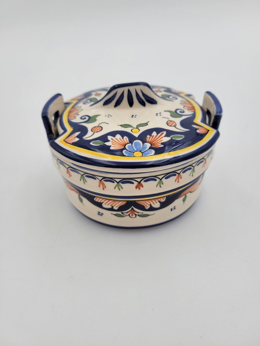 Pot Avec Couvercle En Porcelaine De Rouen