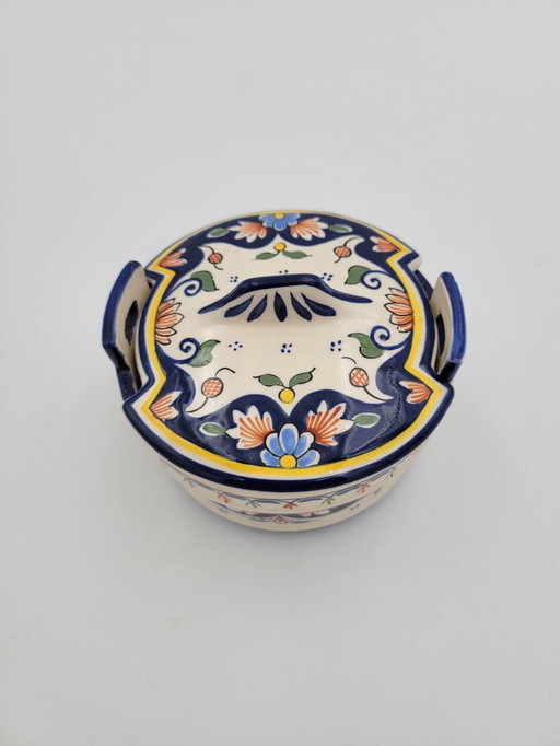 Pot Avec Couvercle En Porcelaine De Rouen