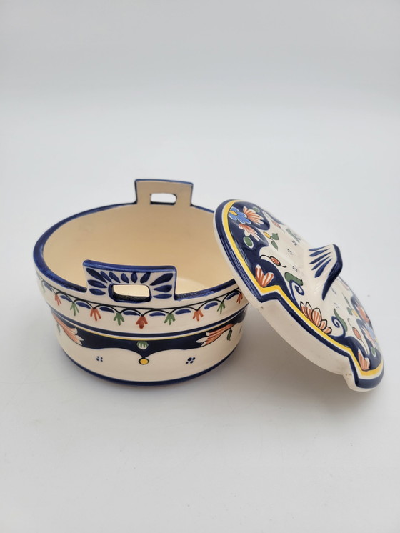 Image 1 of Pot Avec Couvercle En Porcelaine De Rouen