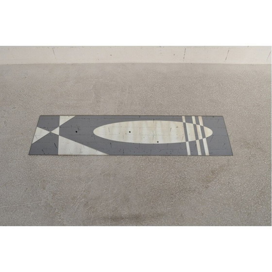 Image 1 of Miroir rectangulaire en verre noir vintage par Jacques Hitier pour Marly Frères, 1950