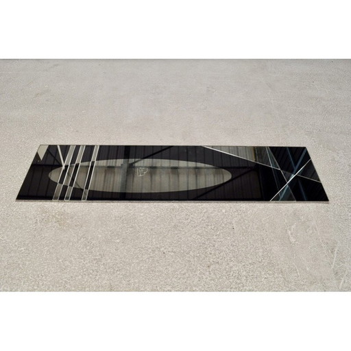 Miroir rectangulaire en verre noir vintage par Jacques Hitier pour Marly Frères, 1950