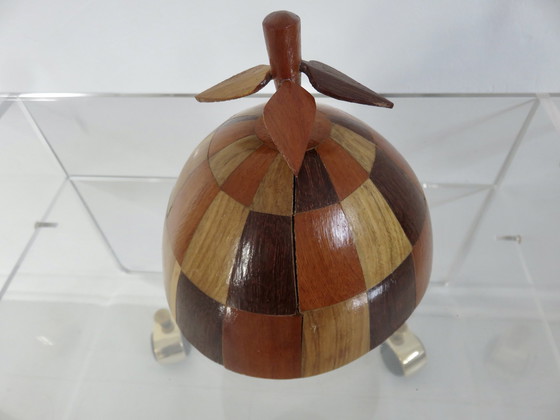 Image 1 of Seau À Glace Véritable Noix De Coco Recouverte De Marqueterie, 1970