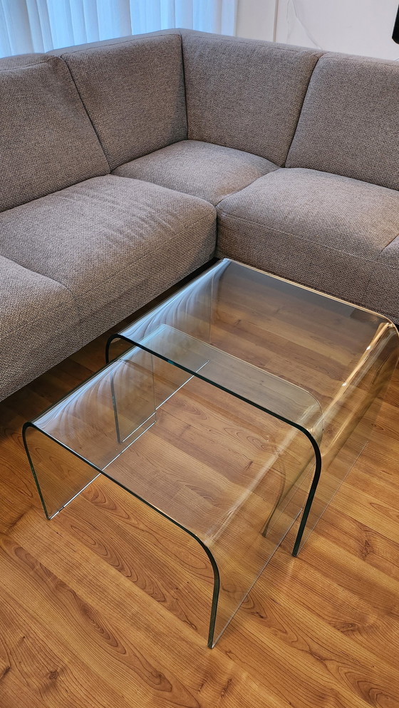 Image 1 of Fiam Waterfall 1970 table d'appoint 1/2 de l'ensemble de tables gigognes