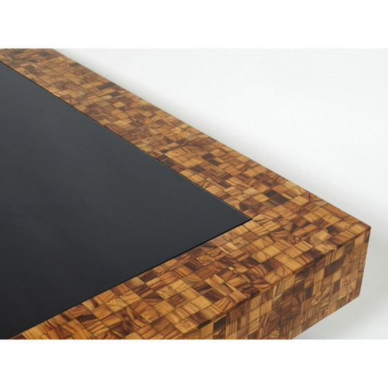 Image 1 of Table basse vintage en marqueterie de bois d'olivier par Sandro Petti, 1970
