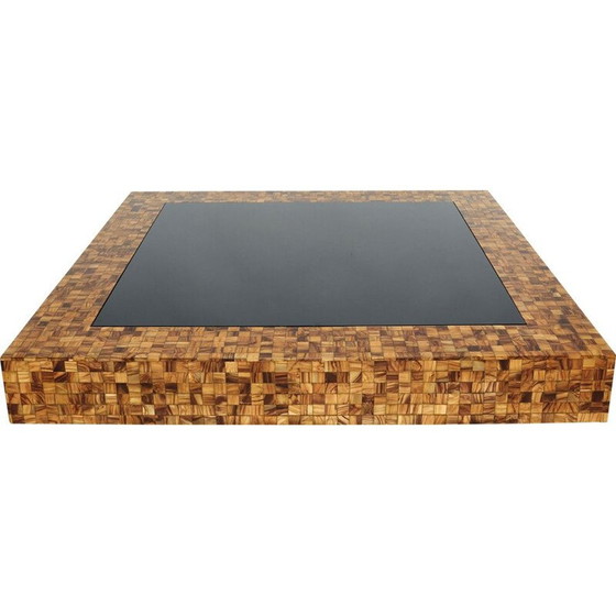Image 1 of Table basse vintage en marqueterie de bois d'olivier par Sandro Petti, 1970