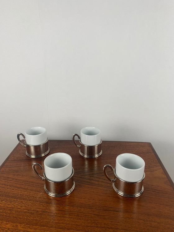 Image 1 of Set de 4 tasses à café vintage + sucrier