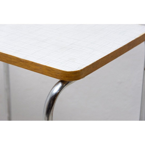 Image 1 of Table d'appoint vintage Bauhaus chromée, Tchécoslovaquie années 1930