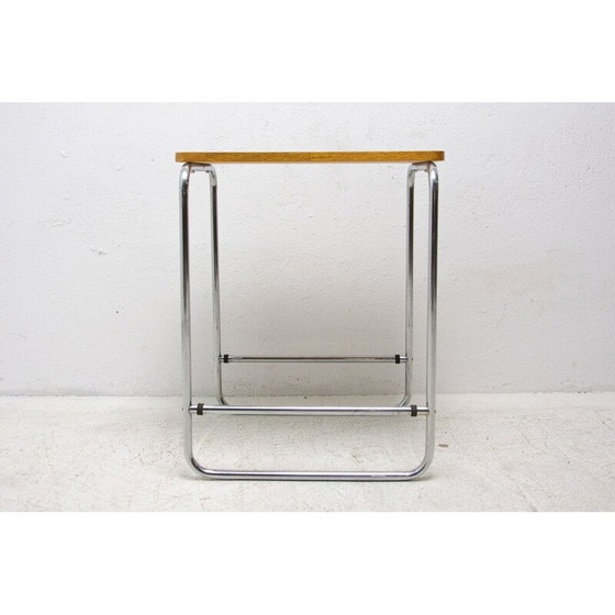 Image 1 of Table d'appoint vintage Bauhaus chromée, Tchécoslovaquie années 1930