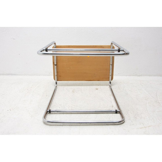 Image 1 of Table d'appoint vintage Bauhaus chromée, Tchécoslovaquie années 1930