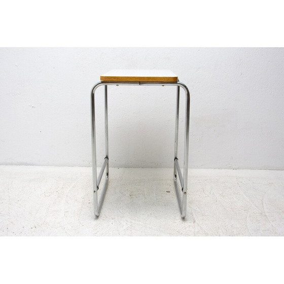 Image 1 of Table d'appoint vintage Bauhaus chromée, Tchécoslovaquie années 1930