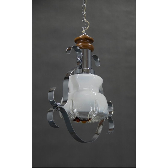 Image 1 of Lampe suspendue vintage en verre de Murano, Italie, années 1980