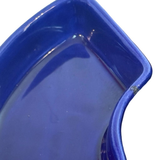 Lazy Susan / Plateau de service - Bois de teck et bols en céramique multicolore - Design scandinave des années 1970