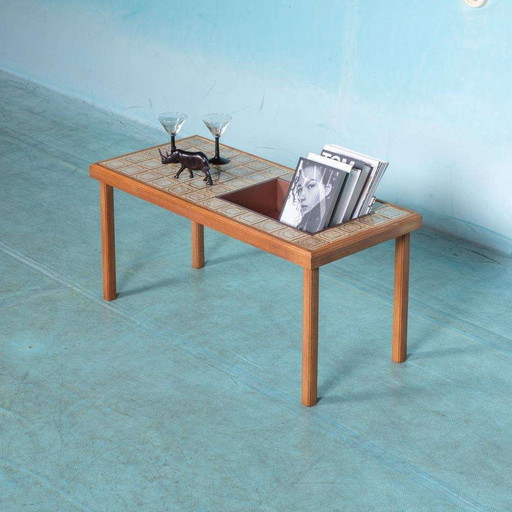 Table basse scandinave en céramique et bois Japandi Suède