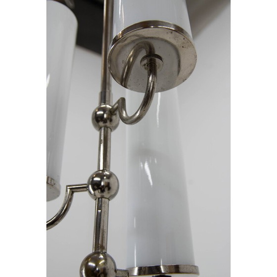 Image 1 of Lustre tubulaire vintage à 3 flammes, 1930