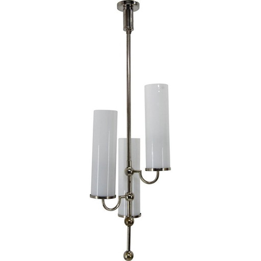 Lustre tubulaire vintage à 3 flammes, 1930