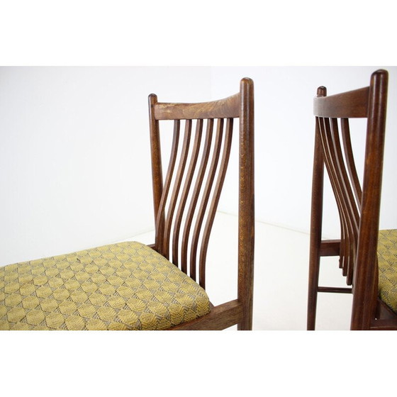 Image 1 of Ensemble de 4 chaises de salle à manger vintage en bois, Tchécoslovaquie 1970