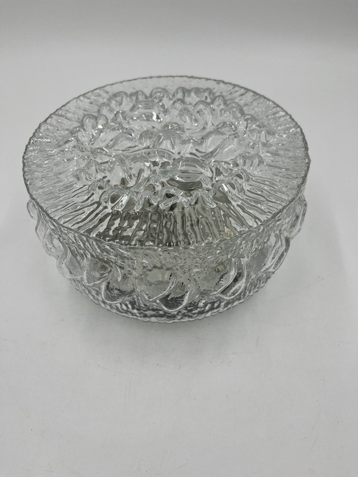 Plafonnier En Verre Moulé En Relief