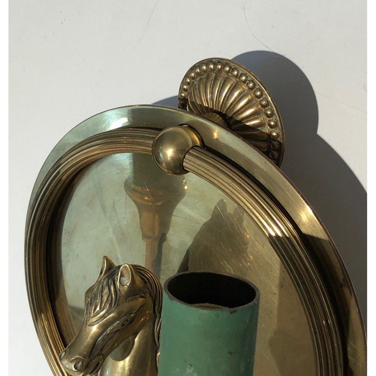 Applique Tête De Cheval En Bronze - Vintage 1940-1960 - Orientable
