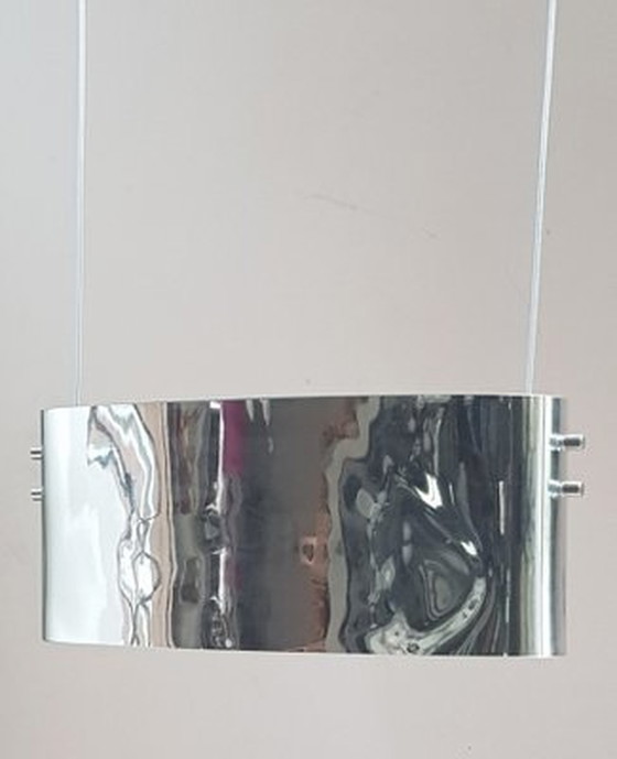 Image 1 of Lampe suspendue Vittoria S2 avec abat-jour en verre miroir par Toso et Massari pour Leucos, 1992