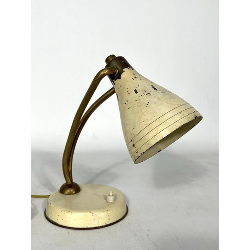 Lampe de table vintage en laiton laqué par Arredoluce, Italie 1950