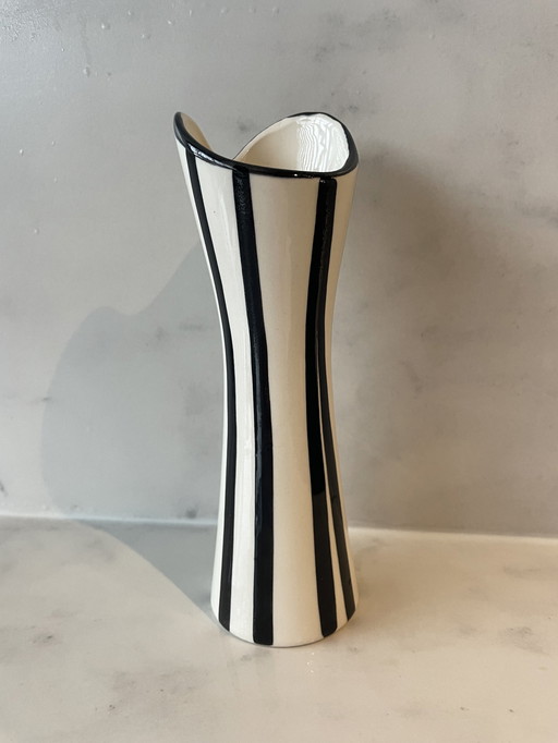  Vase à rayures Mid Century Foreign