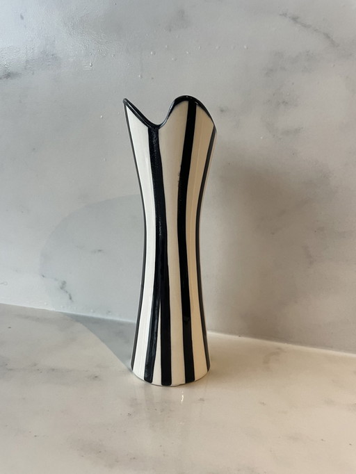  Vase à rayures Mid Century Foreign