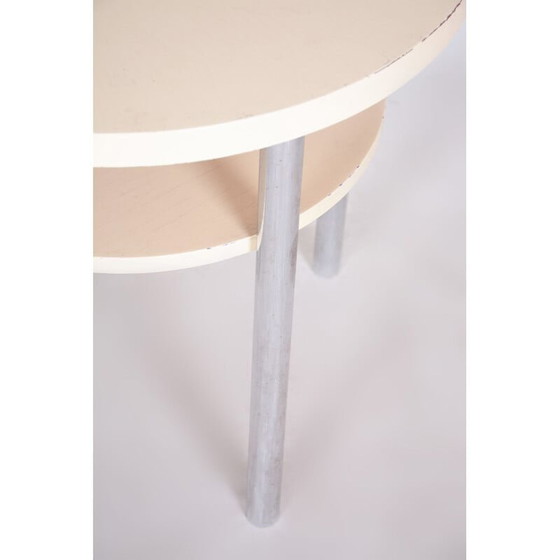Image 1 of Table d'appoint blanche vintage par Mücke Melder, Tchécoslovaquie années 1930