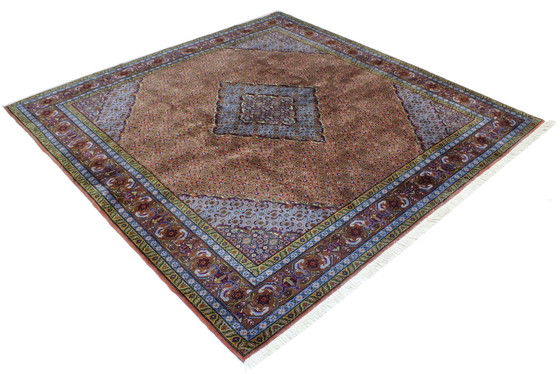 Image 1 of Tapis persan original noué à la main Tabriz 50 Raj Fin avec soie 200 X 200 cm Top condition