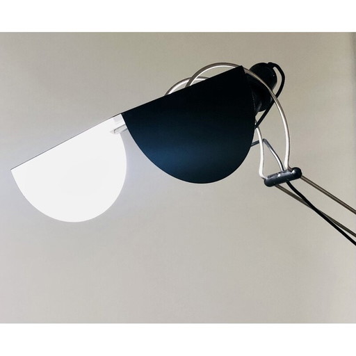 Lampadaire vintage en métal laqué noir par Pas d'Urbino et Lomazzi pour Harvey Luce iGuzzini, Italie 1970