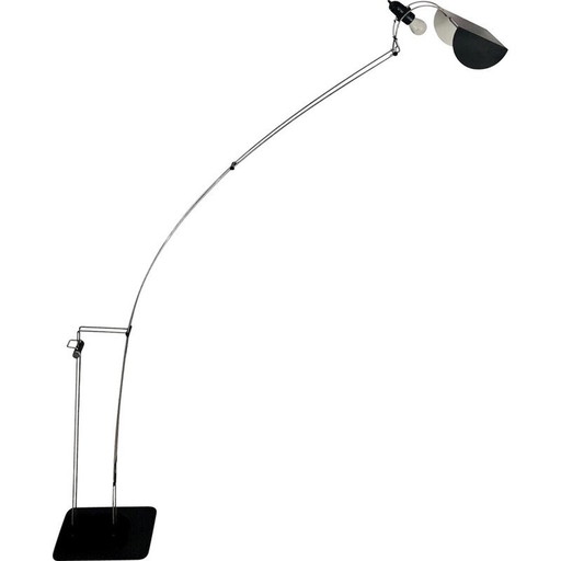 Lampadaire vintage en métal laqué noir par Pas d'Urbino et Lomazzi pour Harvey Luce iGuzzini, Italie 1970