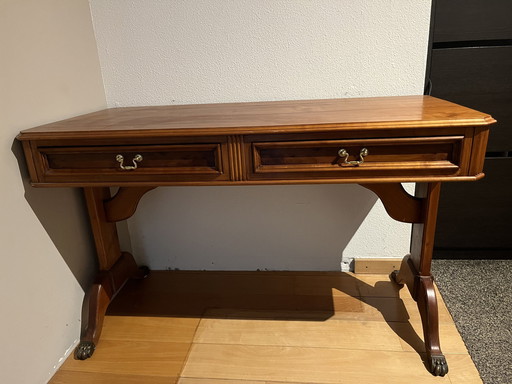 Bureau semi-ancien, fait à la main, en bois massif