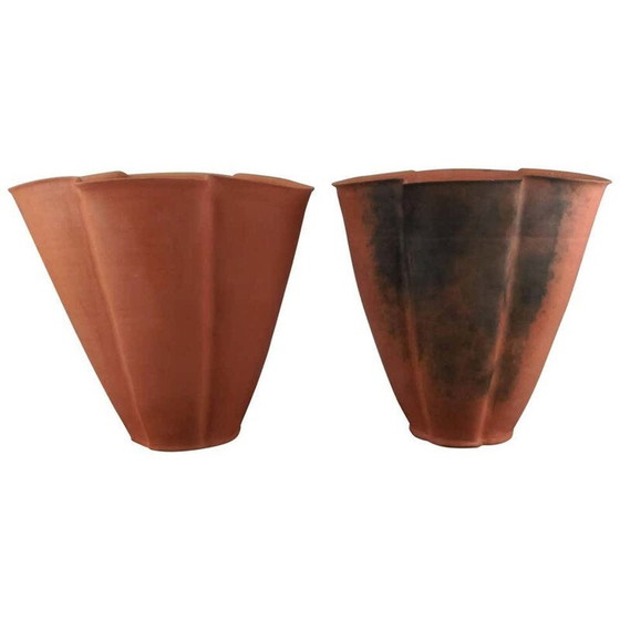 Image 1 of Paire de grands vases vintage en faïence non émaillée de Svend Hammershøi, 1930