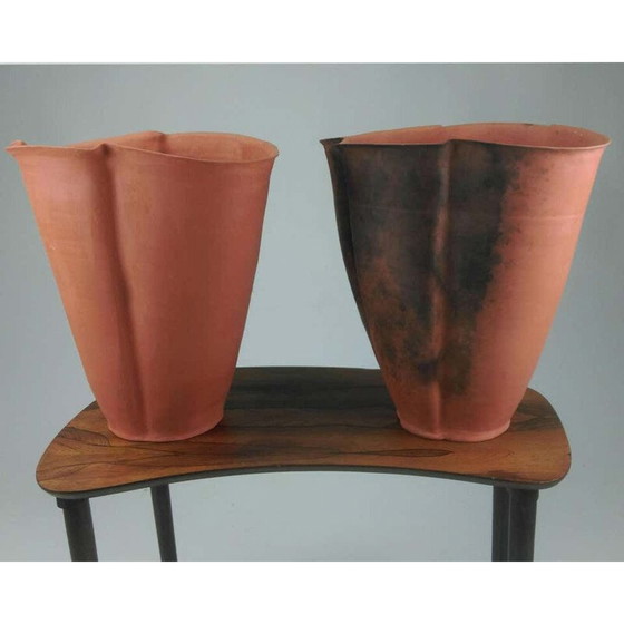 Image 1 of Paire de grands vases vintage en faïence non émaillée de Svend Hammershøi, 1930