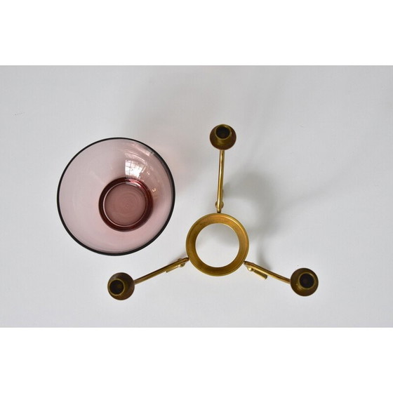 Image 1 of Chandelier vintage en laiton par Gunnar Ander pour Ystad Metall, Suède 1960