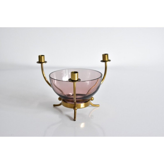 Image 1 of Chandelier vintage en laiton par Gunnar Ander pour Ystad Metall, Suède 1960